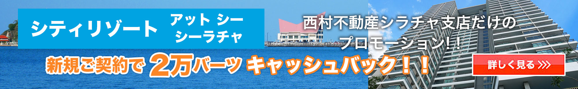 西村不動産シラチャ支店だけの特典！シティリゾート新規ご契約プロモーション！